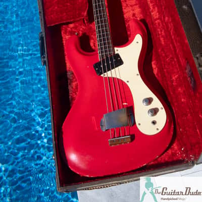 Vintage 1965 Mosrite of California "The Ventures" 4 String Bass w Brazilian Rosewood FB & OHSC - Made in the USA image 17