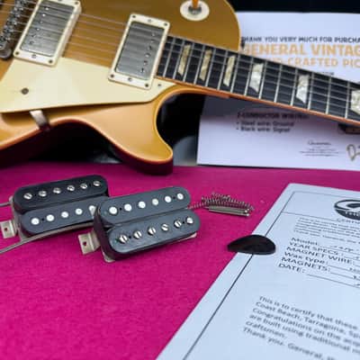 General Vintage Tone  1957 - 1958 Nos Wire Belden PAF Humbuckers Double Black Celullose acetate CAB for les Paul ®️ SG ®️ image 4