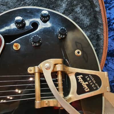 2015 Gibson ES-335 Bigsby Black Gold Tortoise Semi Hollow Electric Guitar image 4