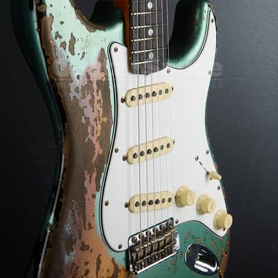 Fender Custom Shop 65 Stratocaster Super Heavy Relic Super Faded Aged  2025 - Sherwood Green Over 3 Tone Sunburst (COD 2141UG) image 9