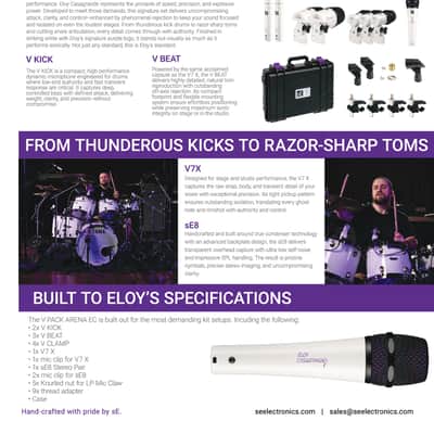 sE Electronics VPACKEC Eloy Casagrande Signature V Pack Feat 2 V Kick, 3 V Beat, 4 V Clamps, 1 V7 X, Pair of sE8 in White & Purple w/Case image 17