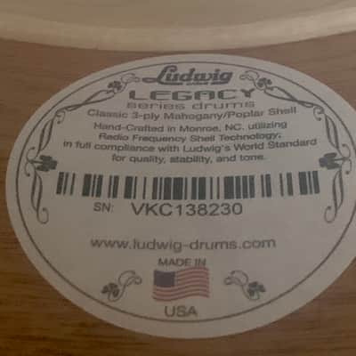 Ludwig Legacy Mahogany 14”x6.5” Limited Edition Snare Drum LLS564XXGN Black Cat Vintage Select Collection image 8