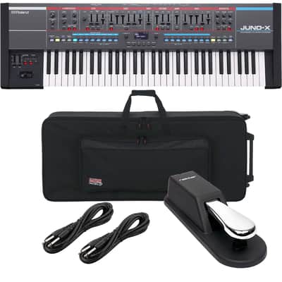 Roland Juno-X 61-key Synthesizer, Gator GK-61 Case, (2) 1/4 Cables, Sustain Pedal Bundle