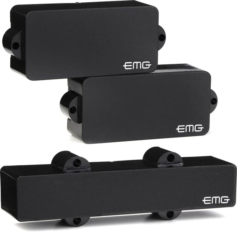 EMG PJ Set Active Ceramic PJ Bass Pickup Set - Black image 1