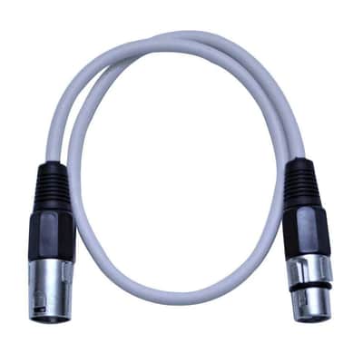 6 Pack of 2 Foot White XLR to XLR Patch Cables PA/DJ Mic Cords image 2