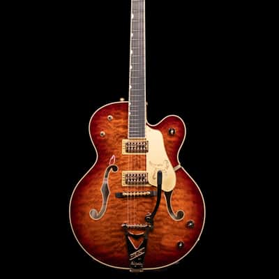 Gretsch G6136TGQM-59 Limited Edition Quilt Classic Falcon with Bigsby, Ebony FB, Forge Glow image 5