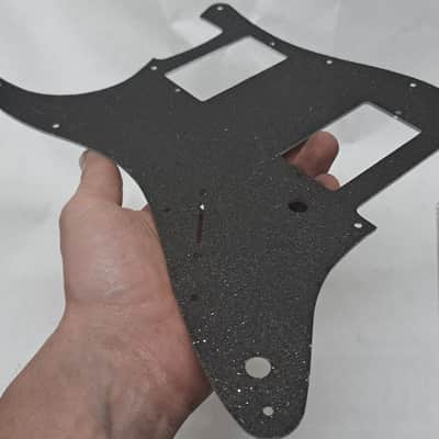 Platinum Silver Sparkle Glitter HXH HH pickguard + trem cover set Fits Fender Strat Stratocaster image 8