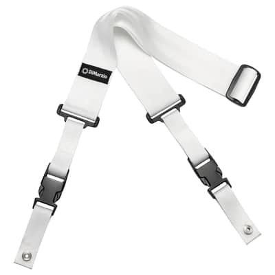 DiMarzio DD2200W 2" Nylon ClipLock Strap - White with Black Clips