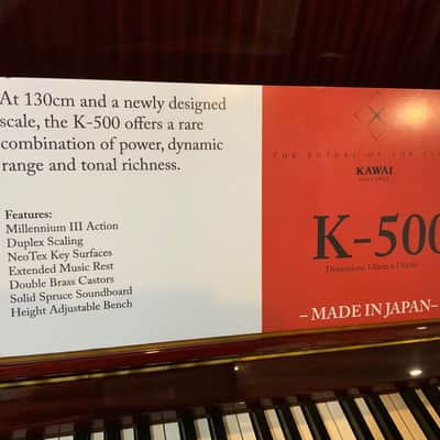 Kawai K500 Professional Upright Piano Ebony Polish image 15