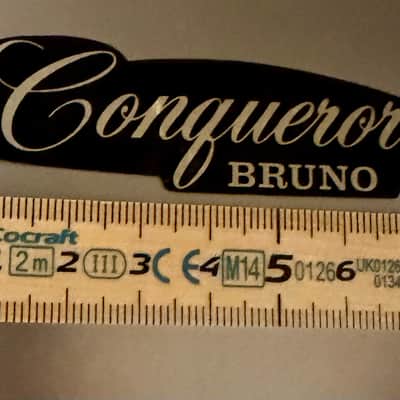 Bruno Conqueror Guitar or bass head front logo 60s-70s - Black and silver image 2