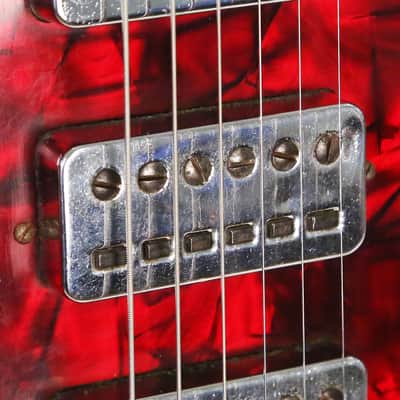 1964 Hofner Galaxy 176 Electric Guitar - Super Rare Red & Gold Vinyl Body with 3 Staple Pickups! image 8