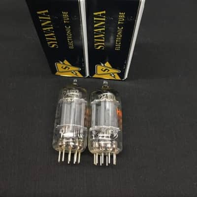 MATCHED PAIR Sylvania HAMMOND 12AU7A ECC82 Vintage Vacuum Tubes TESTED 8.9257 image 2