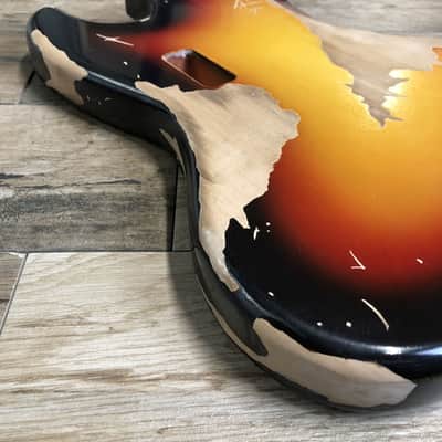 Made to Order - FRANCHIN Uranius bass body JACO PASTORIUS REPLICA Relic Aged Sunburst 100% Nitro Lacquer Alder Jazz-Bass Style Made in Italy image 10