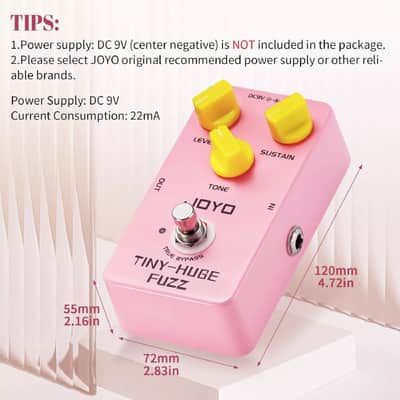 Joyo JF-26 Tiny-huge Fuzz Guitar-Bass Effect Pedal with Level/Tone/Sustain Control image 11