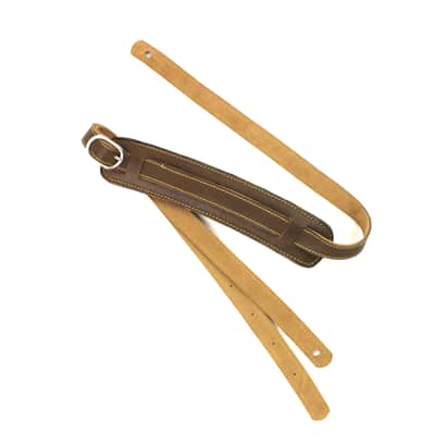 Walker & Williams C-18-DBRN Distressed Finish Brown Leather Vintage Slash Strap Extra Long image 5
