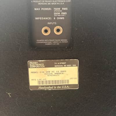 Peavey 118-sub hc image 3
