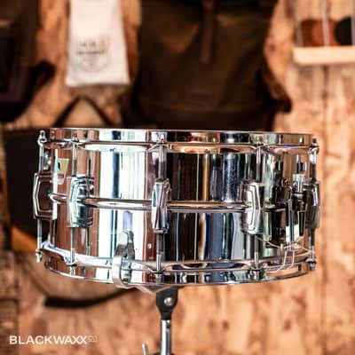 Ludwig Supraphonic - Vintage 6.5x14" 10-Lug - Pointed Blue Olive Badge - Bonham Snare image 2