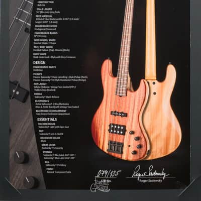 Sadowsky MetroLine 21-5 Standard M/J Limited Edition 2024 - Natural Transparent Satin #005714-25 image 17