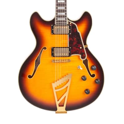 2016 D'Angelico Excel DC Semi-Hollow Electric Guitar w/Stairstep Tailpiece, Vintage Sunburst, S16006YYYY image 4