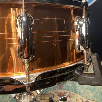 Slingerland - 5x14" Sound King, Lacquered Brass, 10-Lug Snare Drum, Zoomatic Throw-Off 1990s image 15