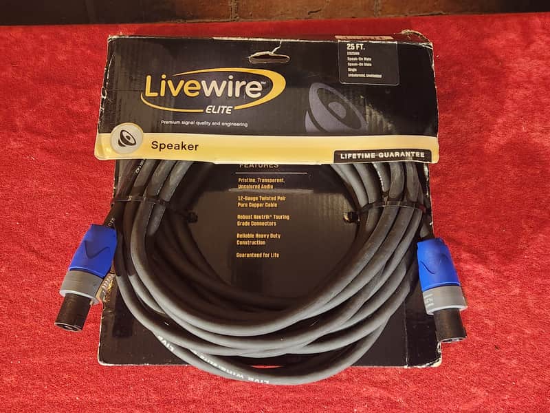 Live Wire Elite 25' 2 x 12g Speaker Cable - NEVER USED!! image 1