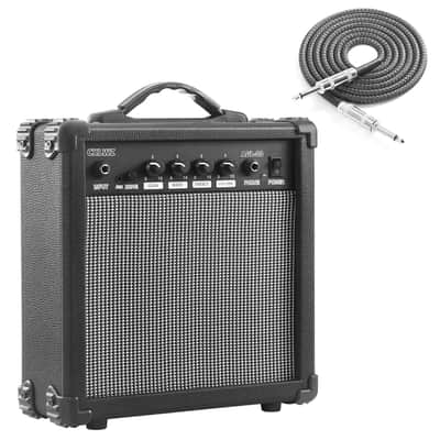 Electric Guitar Amp 20 Watt Amplifier Portable Amp with Headphone Input Gain Powe Including Professional Noise Reduction Cable (Black) image 1