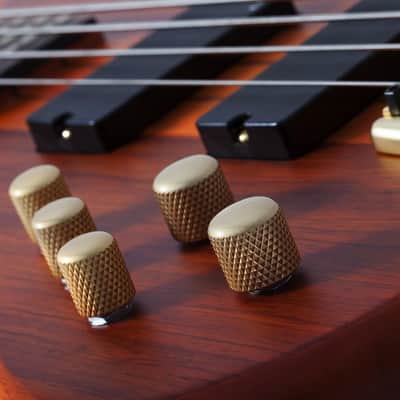 Schecter Stiletto Studio-4 Left Hand Bass Guitar - Honey Satin (2760) image 9