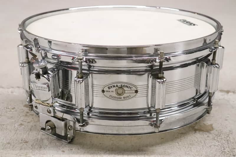 Rogers "7-Line" Dyna-Sonic 5x14" Brass Snare Drum "Beavertail" Lugs Vintage 1960's image 1