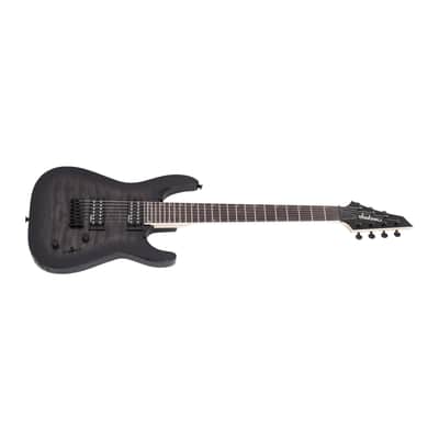 Jackson JS Series Dinky Arch Top 7-String JS22Q-7 DKA HT, Amaranth Fingerboard, Poplar Body, and Bolt-on Maple Neck Electric Guitar (Right-Handed, Transparent Black Burst) image 4