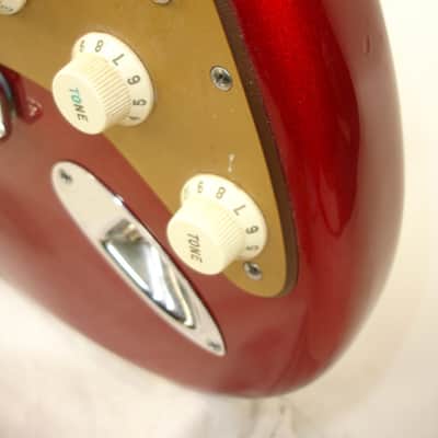 2005 Fender American Deluxe Strat V Neck Electric Guitar, Maple Fingerboard, Candy Apple Red w/ Case image 8
