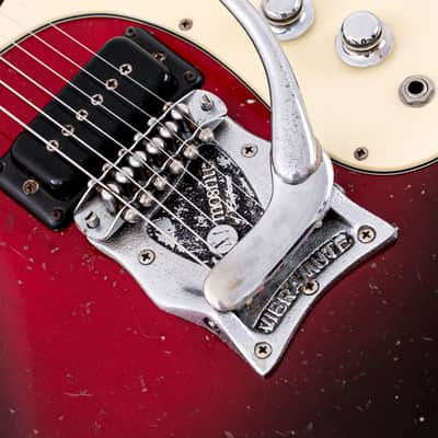 1964 Mosrite Ventures Model Vintage Guitar Red Sunburst w/ Vibramute, Case image 8