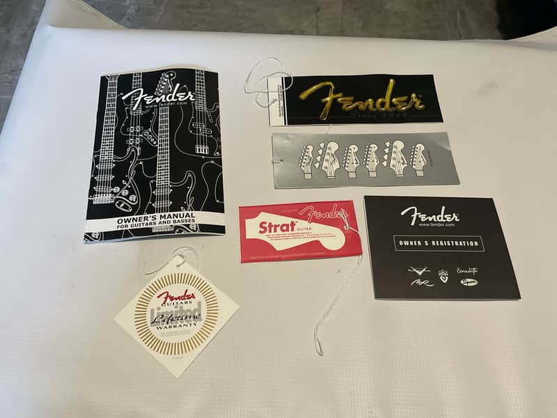 2000's Fender Stratocaster Guitar Warranty Brochures, Bumper Stickers, Case Candy, etc. image 1