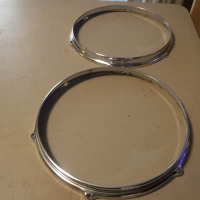 1970's Slingerland 12" Rims 2 each - Chrome over Steel image 1
