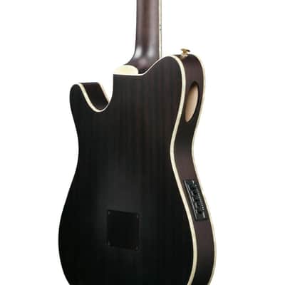 Ibanez Tim Henson Signature Series TOD10N Acoustic Electric Guitar, Transparent Black Flat image 7