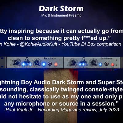 Lightning Boy Audio Dark Storm Stereo Mic & instrument Preamp 19" rack image 3