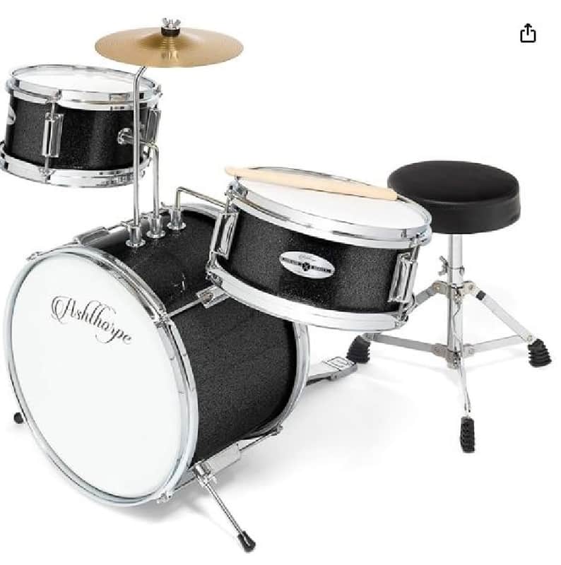 🎸3 Piece Junior Size Acoustic Drum Kit with Snare, Cymbal, and Throne🎸 image 1