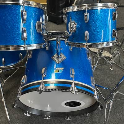 Vintage Ludwig Blue Sparkle 1970s Drum Set 22/16/13/12/8/6 w/ Atlas Stands and Extras #2555 image 13