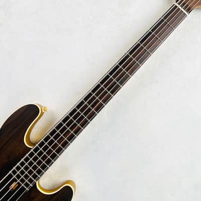 Pensa J-534 Ziricote Top Chambered 5-String Bass 2023 - Natural / Aztec Gold image 9