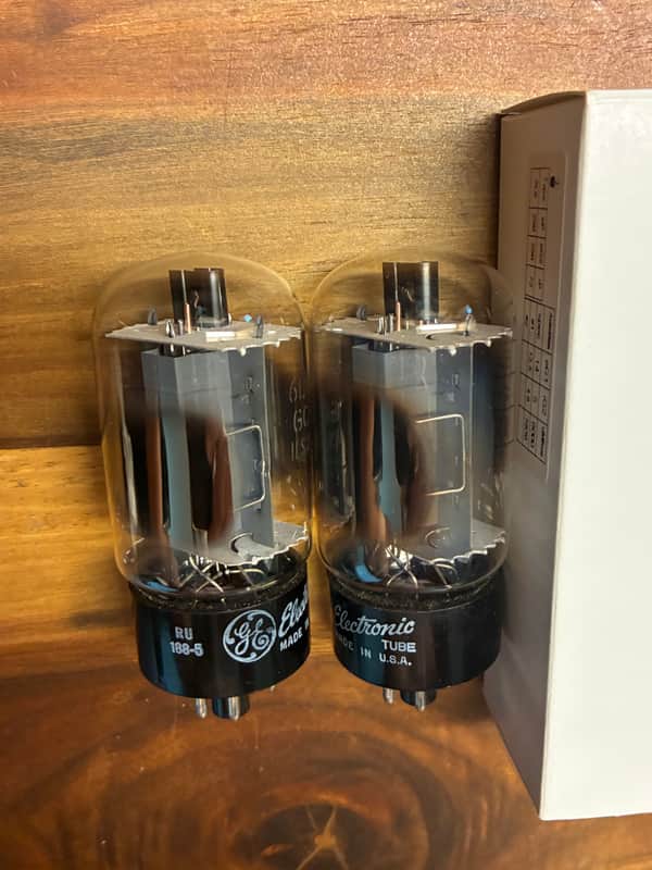 Matched Pair GE 6L6GC clear top tubes test NOS image 1