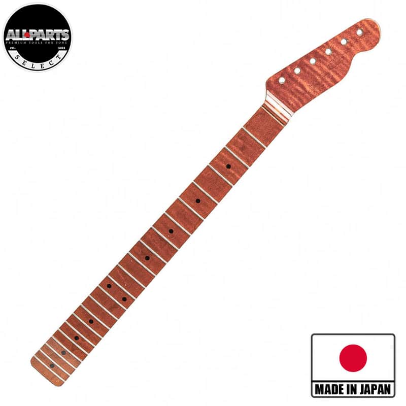 Allparts Select VIN-MOD Compound Radius Replacement Tele Neck AAA+ Roasted Flame Maple - Licensed by Fender