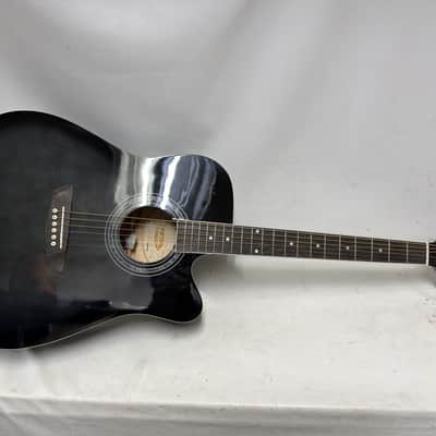 Washburn WA90CETB Dreadnought acoustic electric guitar, trans black image 4