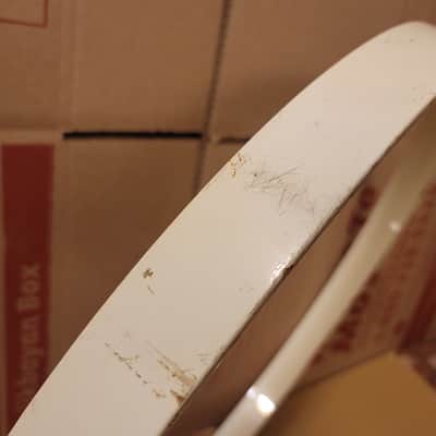 Vintage Tama Superstar 22" Piano White bass drum hoop, pair image 5