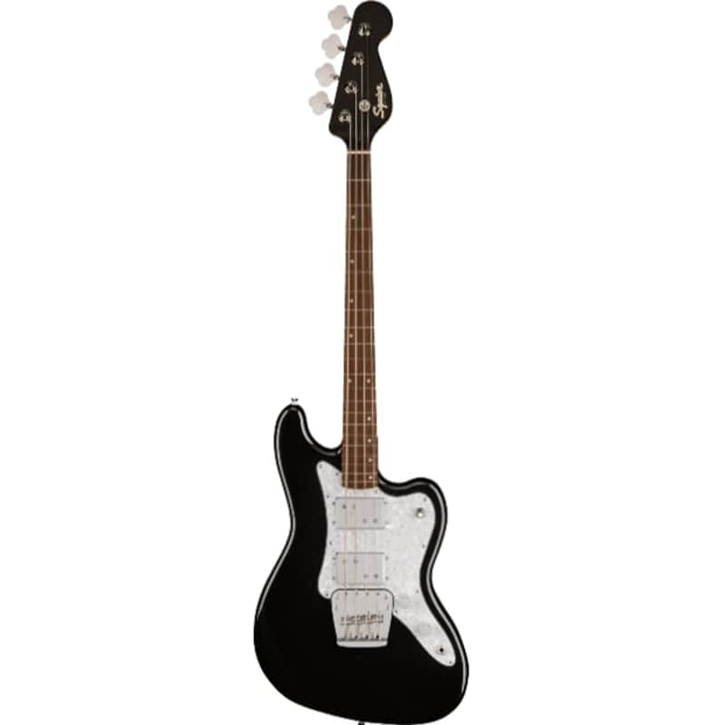 Squier Paranormal Rascal Bass HH, Laurel Fingerboard, White Pearloid Pickguard, Metallic Black image 1