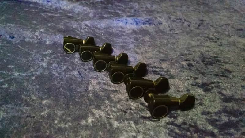 1990s Ibanez Gotoh Black Tuners R-hand 6 in Line Tuners image 1