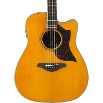Yamaha Folk Cutaway Acoustic Electic Guitar - Rosewood - Vintage Natural image 1