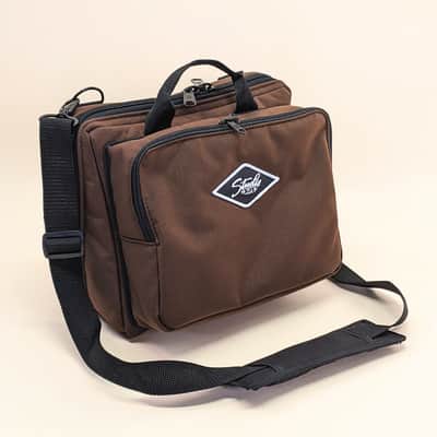 Fractal Audio FM3 Premium Gig Bag #13072 Padded Pedal Pocket, Leather Bottom, Double Padded, Brown image 1