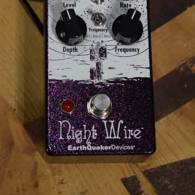 EarthQuaker Devices Night Wire Wide Range Harmonic Tremolo V2 2017 - Present - Purple Sparkle / White Print image 1