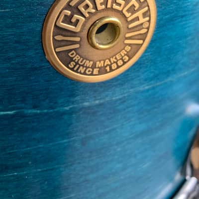 Gretsch USA Custom 12x14" Floor Tom in Satin Azure Blue (Open Box) image 2