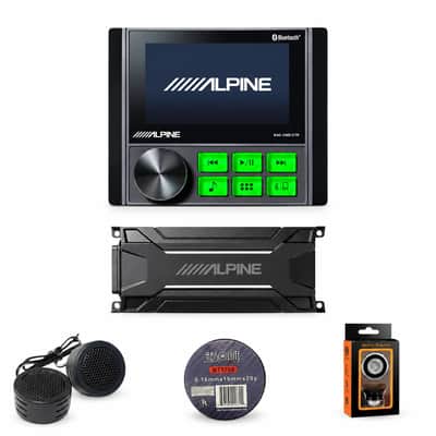 Alpine KAC-CMD-CTR Power Sports Commander + KTA-30FW 4-Ch Amp + Accessory Bundle image 1