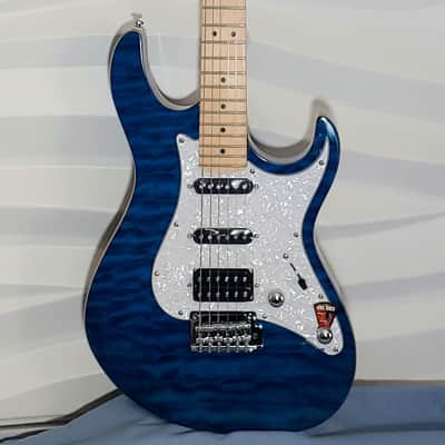 Cort G250DX Trans Blue Double Cutaway American Basswood Body Maple Neck 6-String Electric Guitar image 1